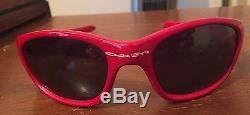 Oakley Red Sporty Fives 1.0 RARE RED Sunglasses with White Hard Case
