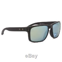 Oakley Sunglasses OO9102-50 Polraized Holbrook Matte Black Emerald Iridium Mens