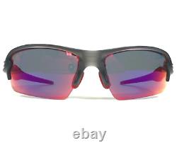 Oakley Sunglasses OO9271-03 FLAK 2.0 Gray Red Wrap Frames w Blue Mirror Lenses