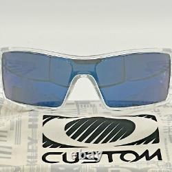 Oakley Sunglasses Oil Rig Polished Clear Frame Polarized Galaxy Blue Mirror Lens