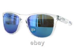 Oakley Trillbe X POLARIZED Sunglasses OO9340-05 Clear Frame With Sapphire Iridium