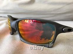 Oakley x squared x metal Grey Sunglasses with Fire iridium Lenses RARE