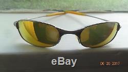 RARE Oakley Square Wire 2.0 Sunglasses Fire Iridium Lenses Hinged