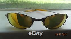 RARE Oakley Square Wire 2.0 Sunglasses Fire Iridium Lenses Hinged