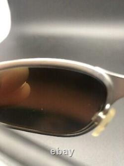 Vintage Oakley A Wire Thick Sunglasses Metal Gray Silver Fire Lens